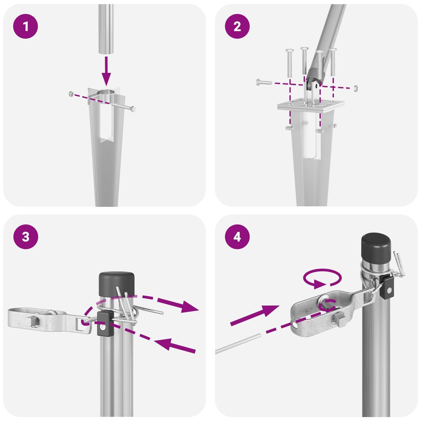 Fence Posts Manual 13 pcs Silver 32mm 60 cm Galvanised steel