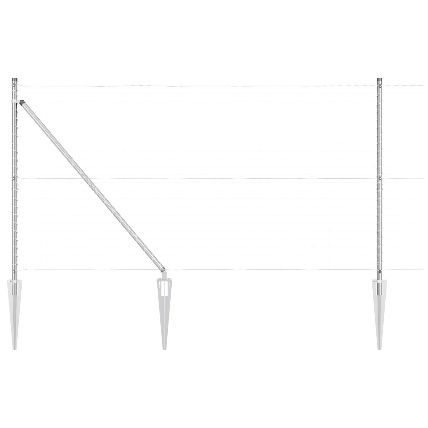 Fence Posts Manual 13 pcs Silver 32mm 160 cm Galvanised steel