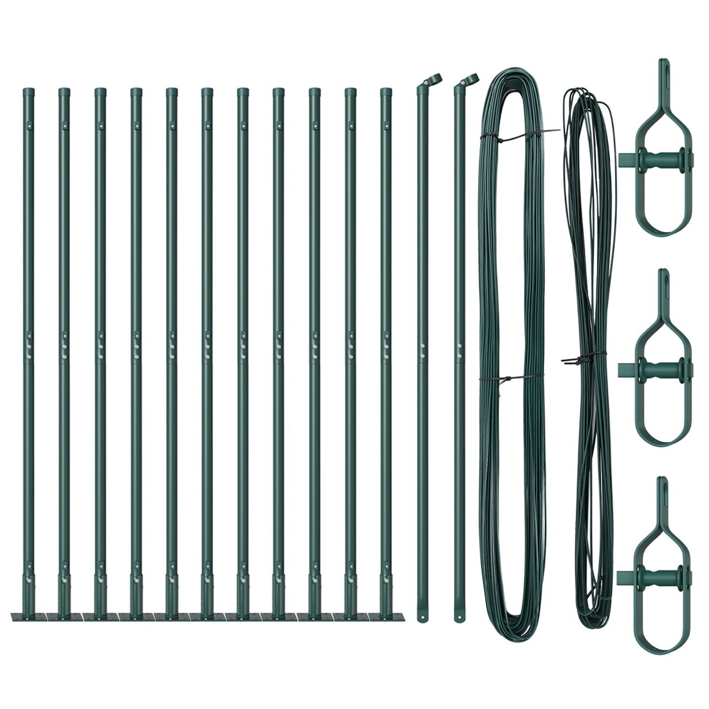 Fence Posts Manual 13 pcs Green 32mm 130 cm Galvanised steel
