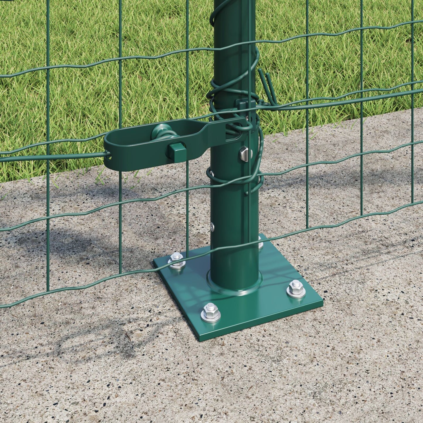 Fence Posts Manual 13 pcs Green 32mm 150 cm Galvanised steel