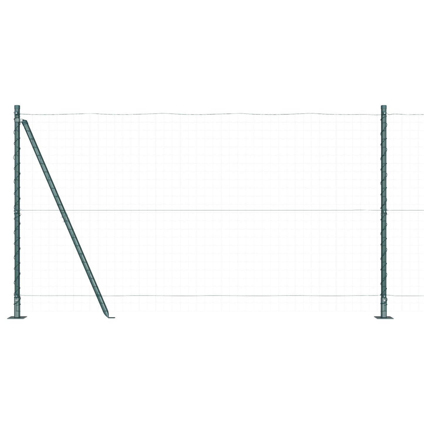 Fence Posts Manual 13 pcs Green 32mm 150 cm Galvanised steel