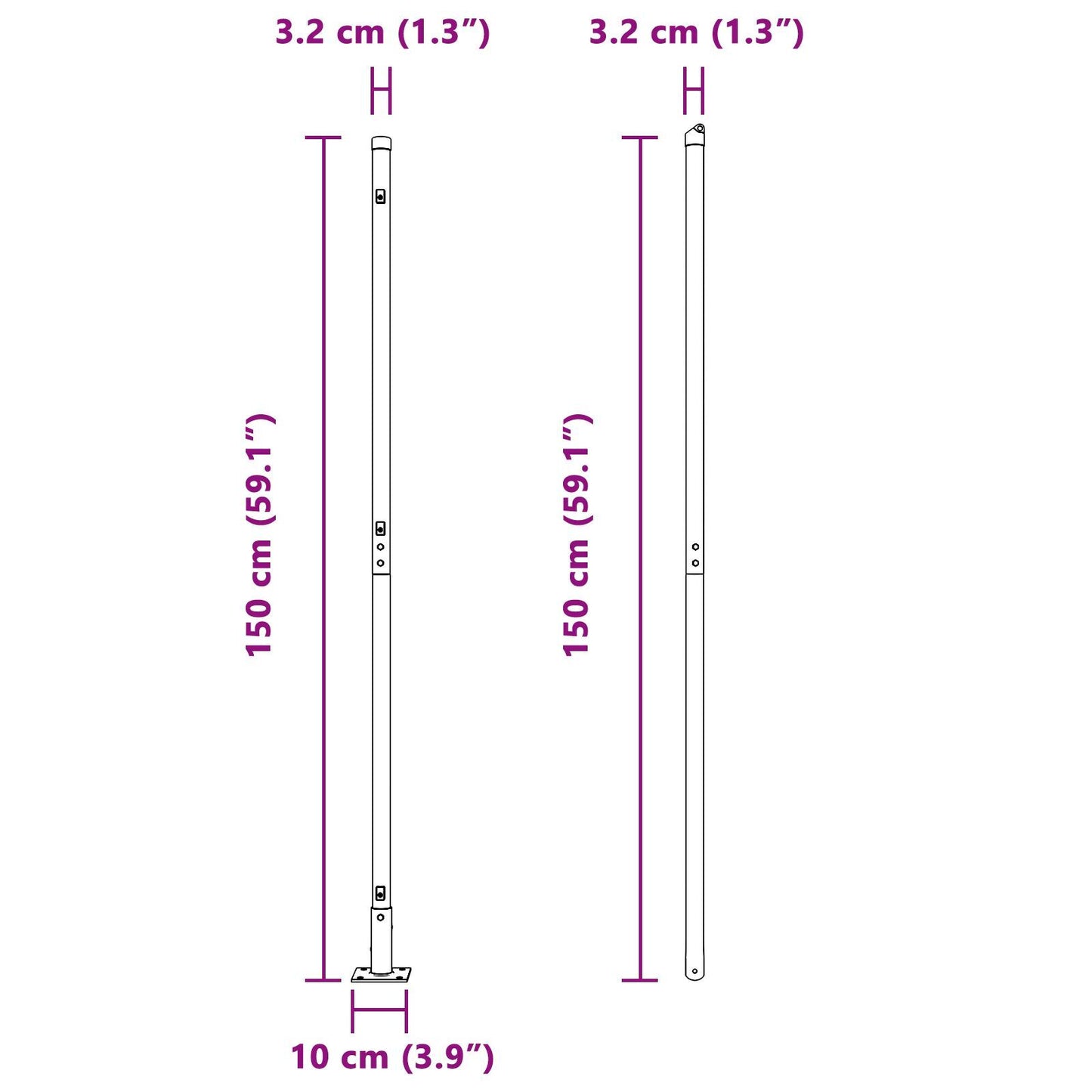 Fence Posts Manual 13 pcs Green 32mm 150 cm Galvanised steel