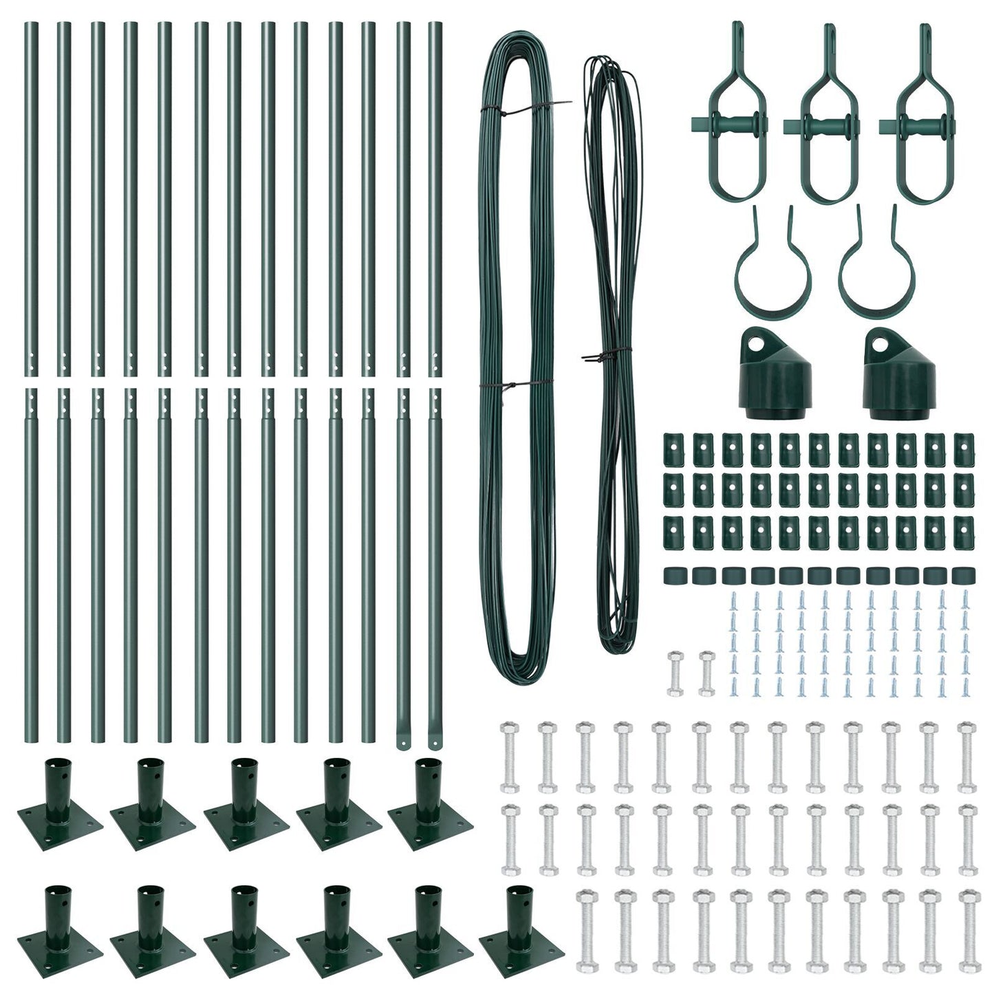 Fence Posts Manual 13 pcs Green 32mm 160 cm Galvanised steel