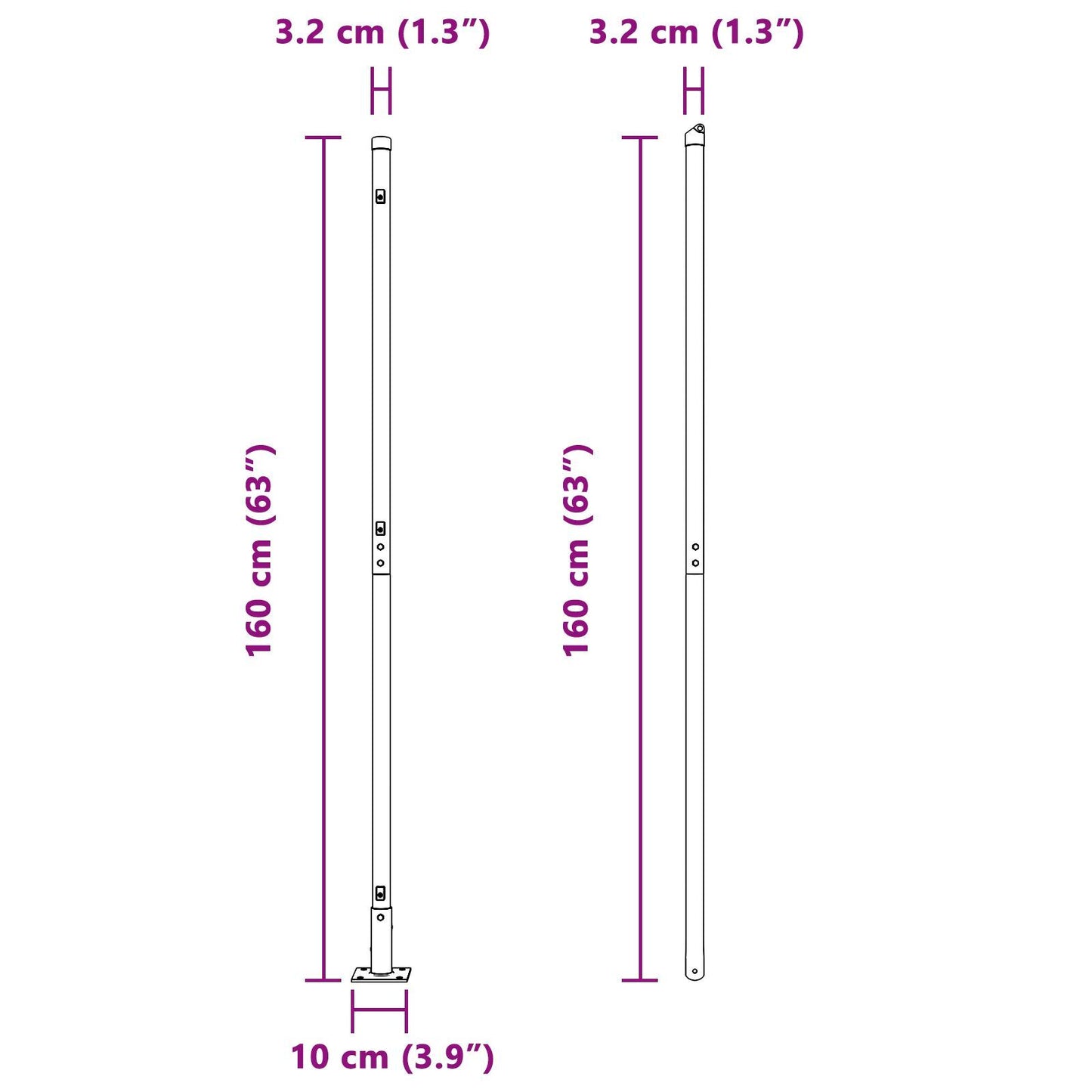 Fence Posts Manual 13 pcs Green 32mm 160 cm Galvanised steel