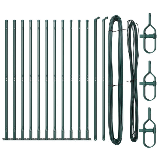 Fence Posts Manual 13 pcs Green 32mm 170 cm Galvanised steel