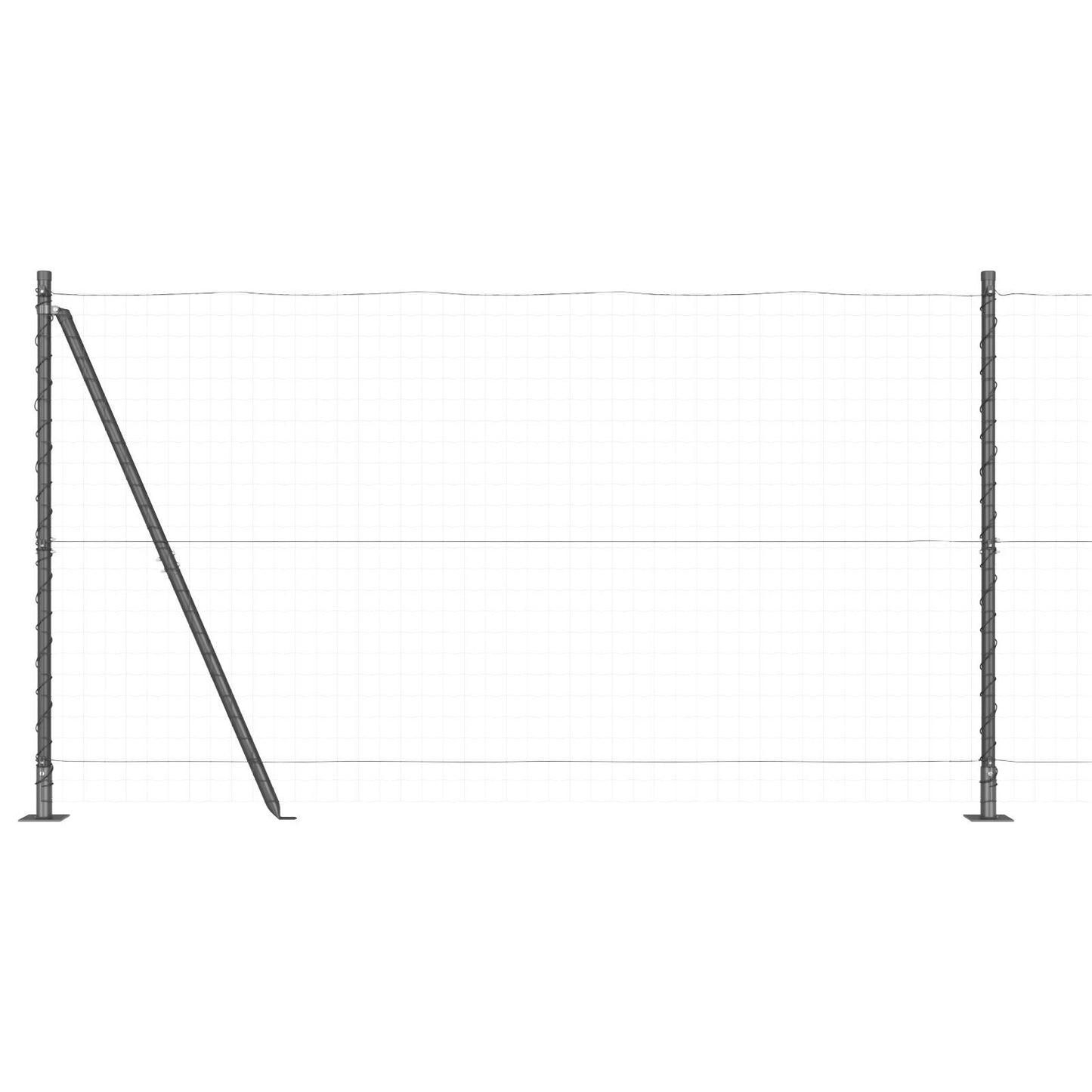 Fence Posts Manual 13 pcs Grey 32mm 150 cm Galvanised steel