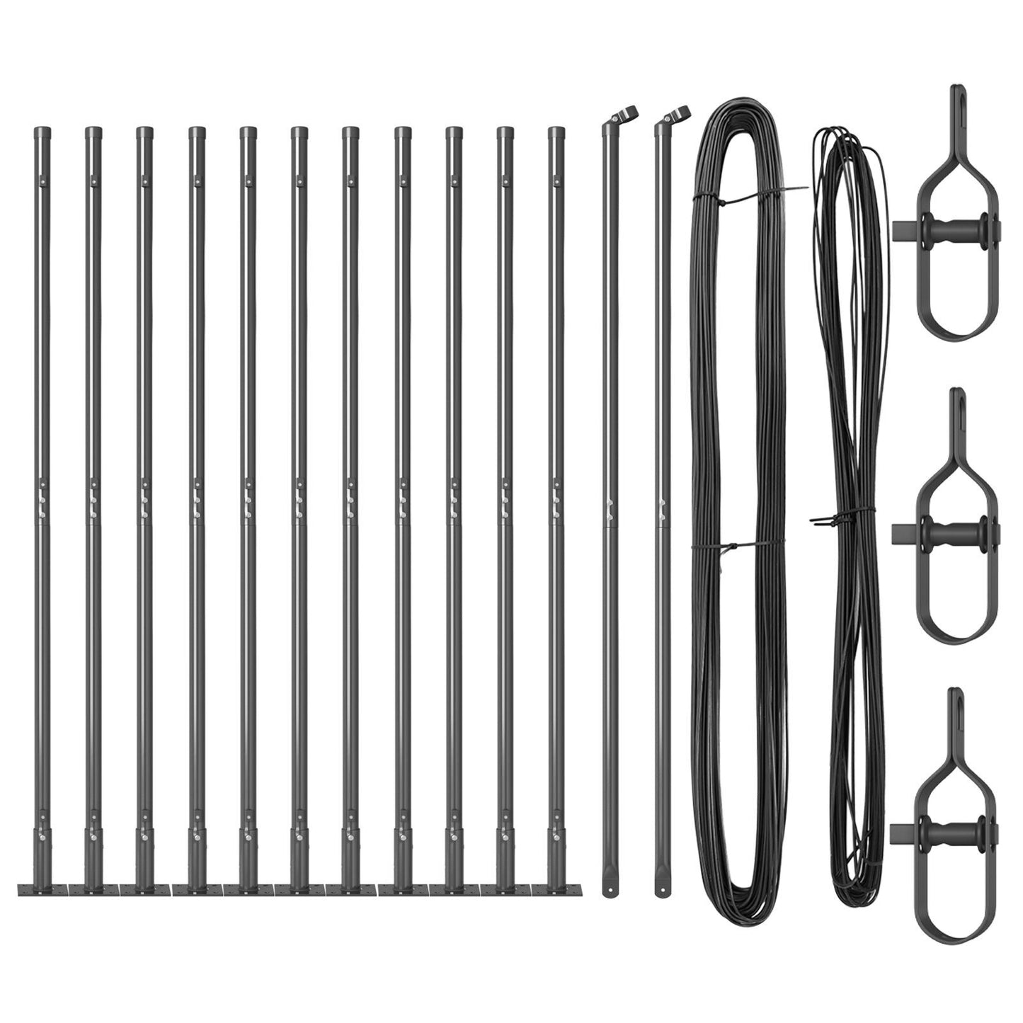 Fence Posts Manual 13 pcs Grey 32mm 170 cm Galvanised steel