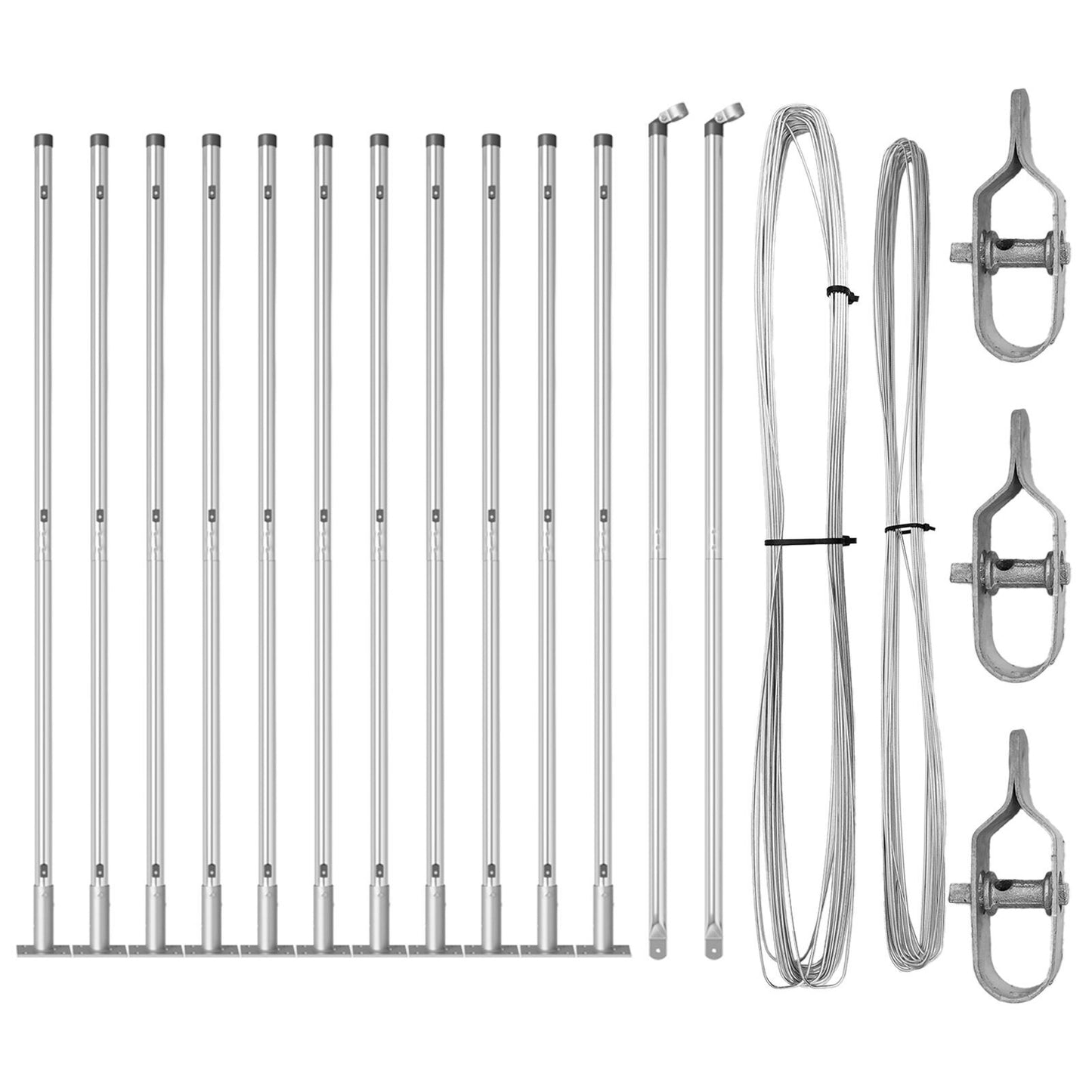 Fence Posts Manual 13 pcs Silver 32mm 170 cm Galvanised steel