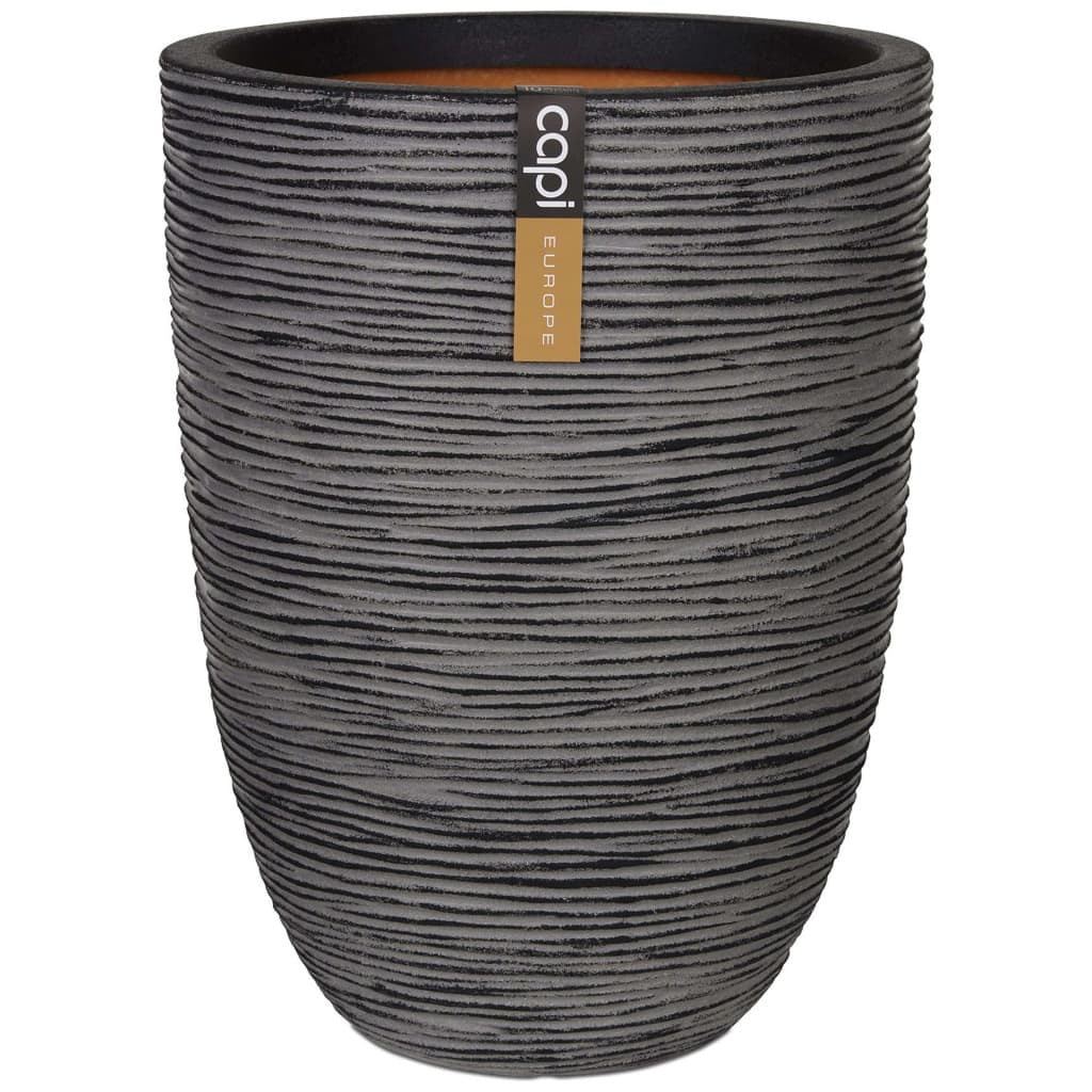 Capi Vase Nature Rib Elegant Low 36x47 cm Anthracite KOFZ782