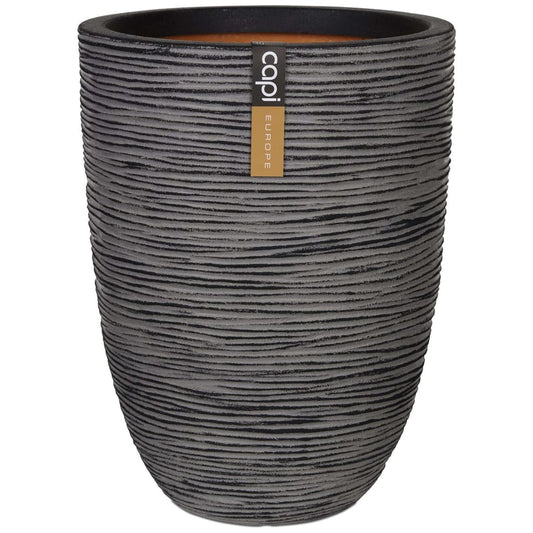 Capi Vase Nature Rib Elegant Low 36x47 cm Anthracite KOFZ782