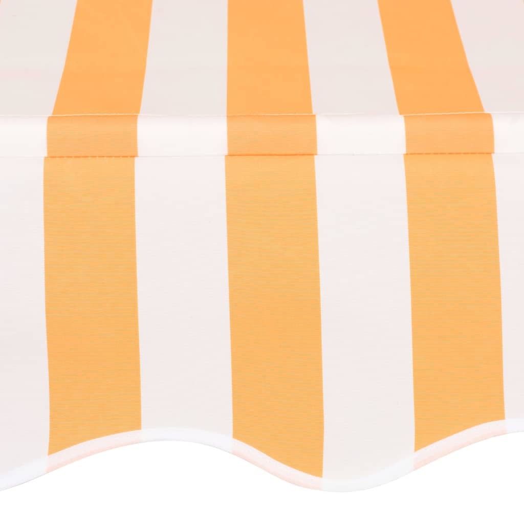 Manual Retractable Awning 150 cm Orange and White Stripes