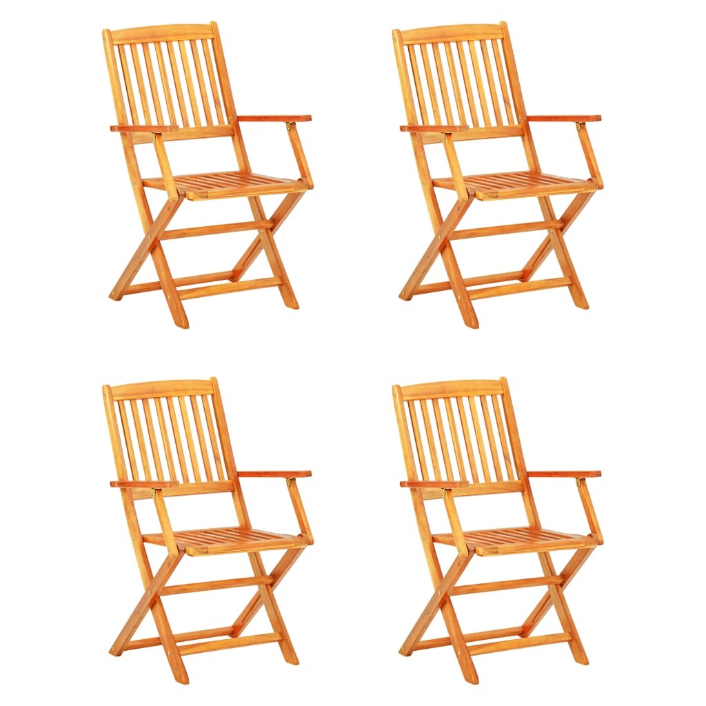 5 Piece Folding Outdoor Dining Set Solid Acacia Wood