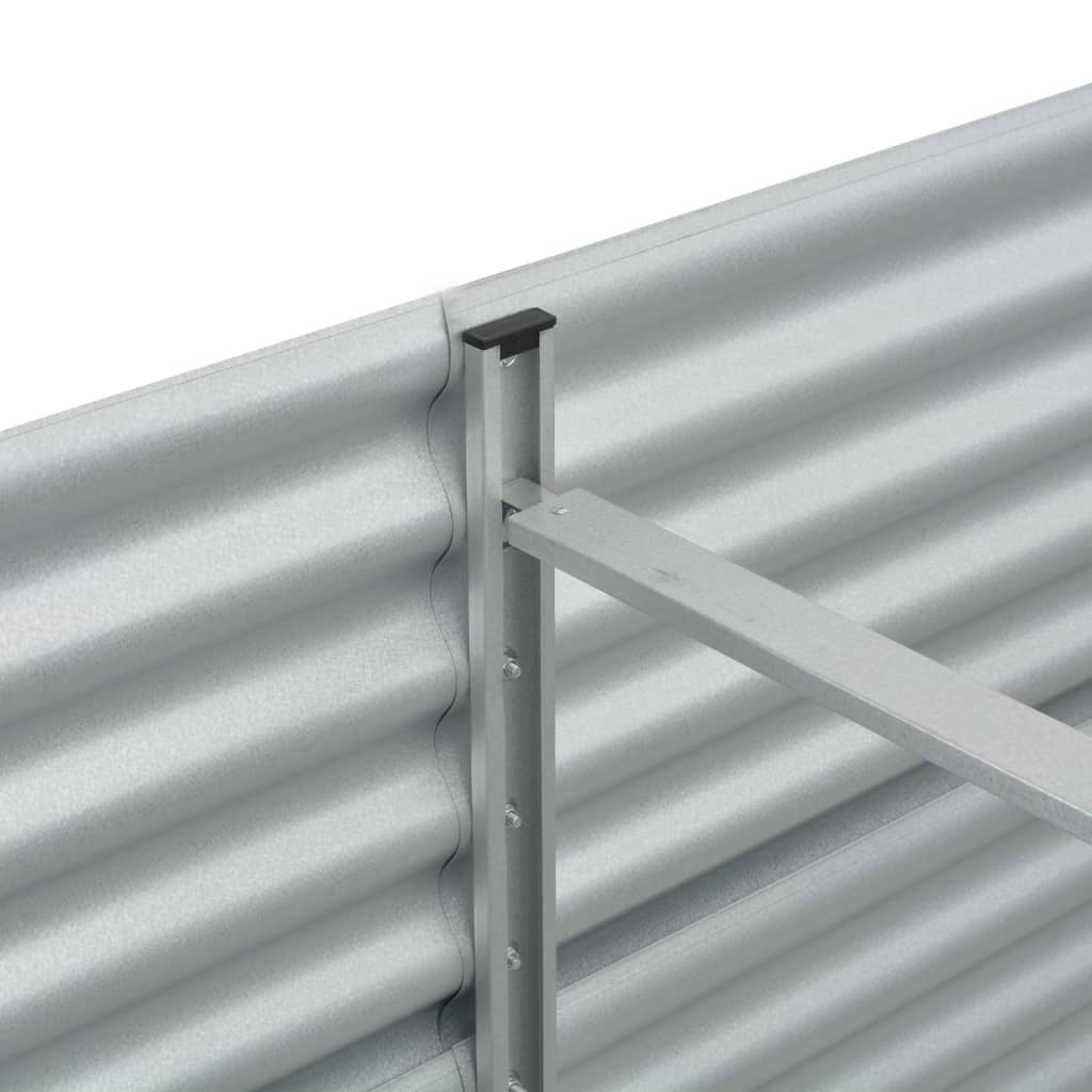 Garden Raised Bed 400x80x81 cm Galvanised Steel Silver