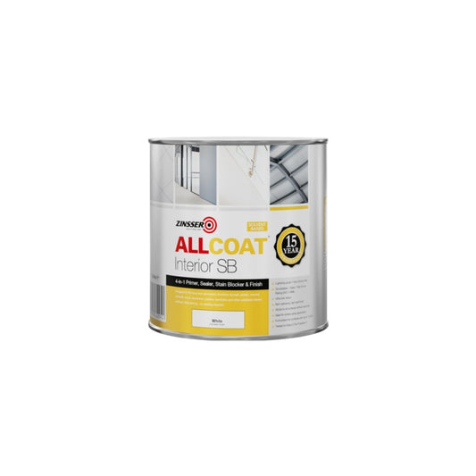 Zinsser Allcoat White Soluble Based Stain Killer 1L