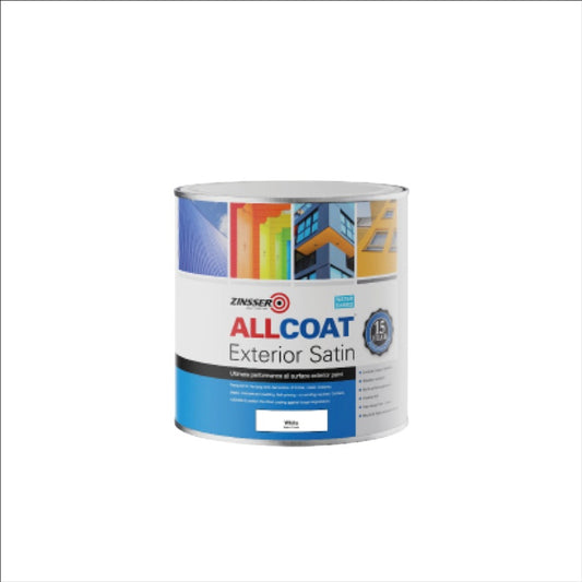 Zinsser Allcoat Exterior Water Based Satin White 1L