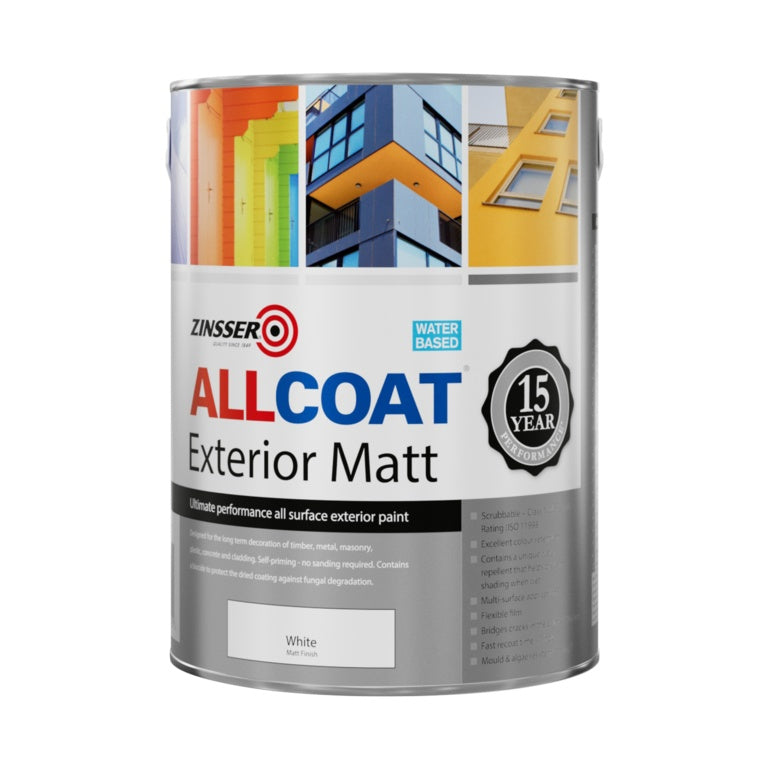 Zinsser Allcoat Exterior Water Based Matt White 1L