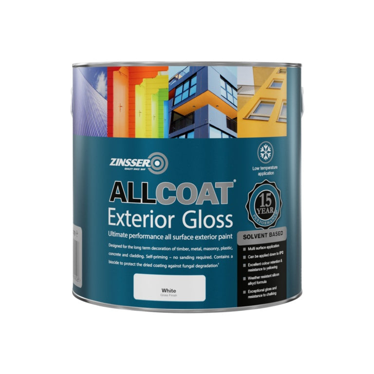 Zinsser Allcoat Exterior Solvent Based Satin White 1L