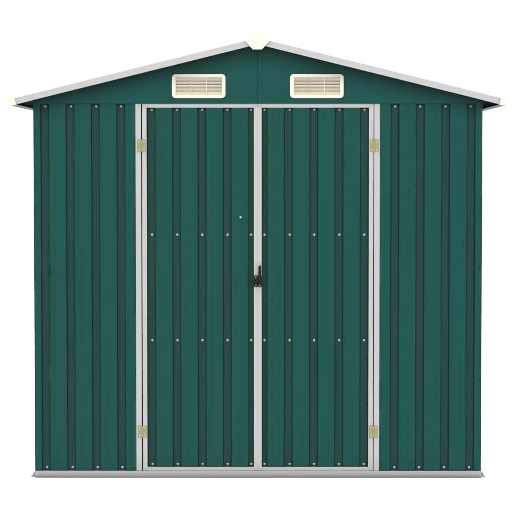 Garden Shed Green 205x129x183 cm Galvanised Steel
