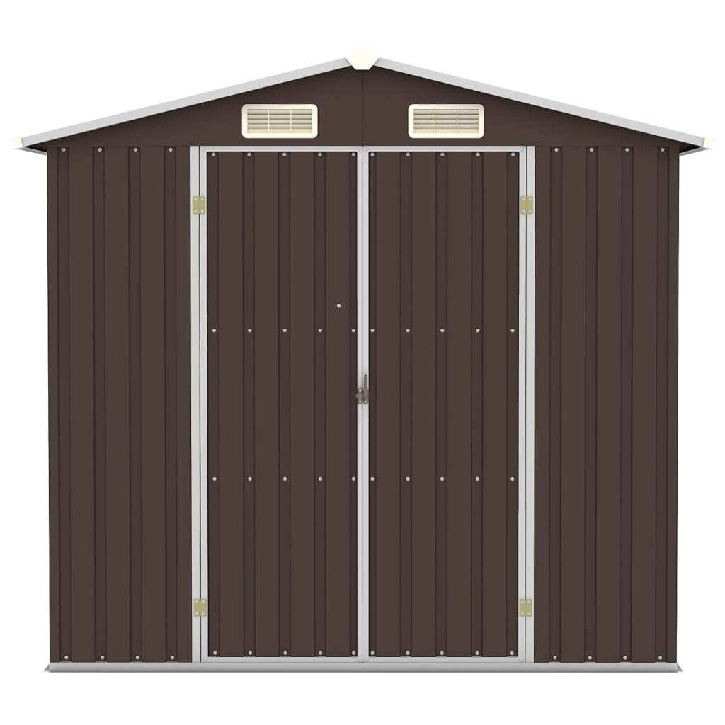 Garden Shed Brown 205x129x183 cm Galvanised Steel
