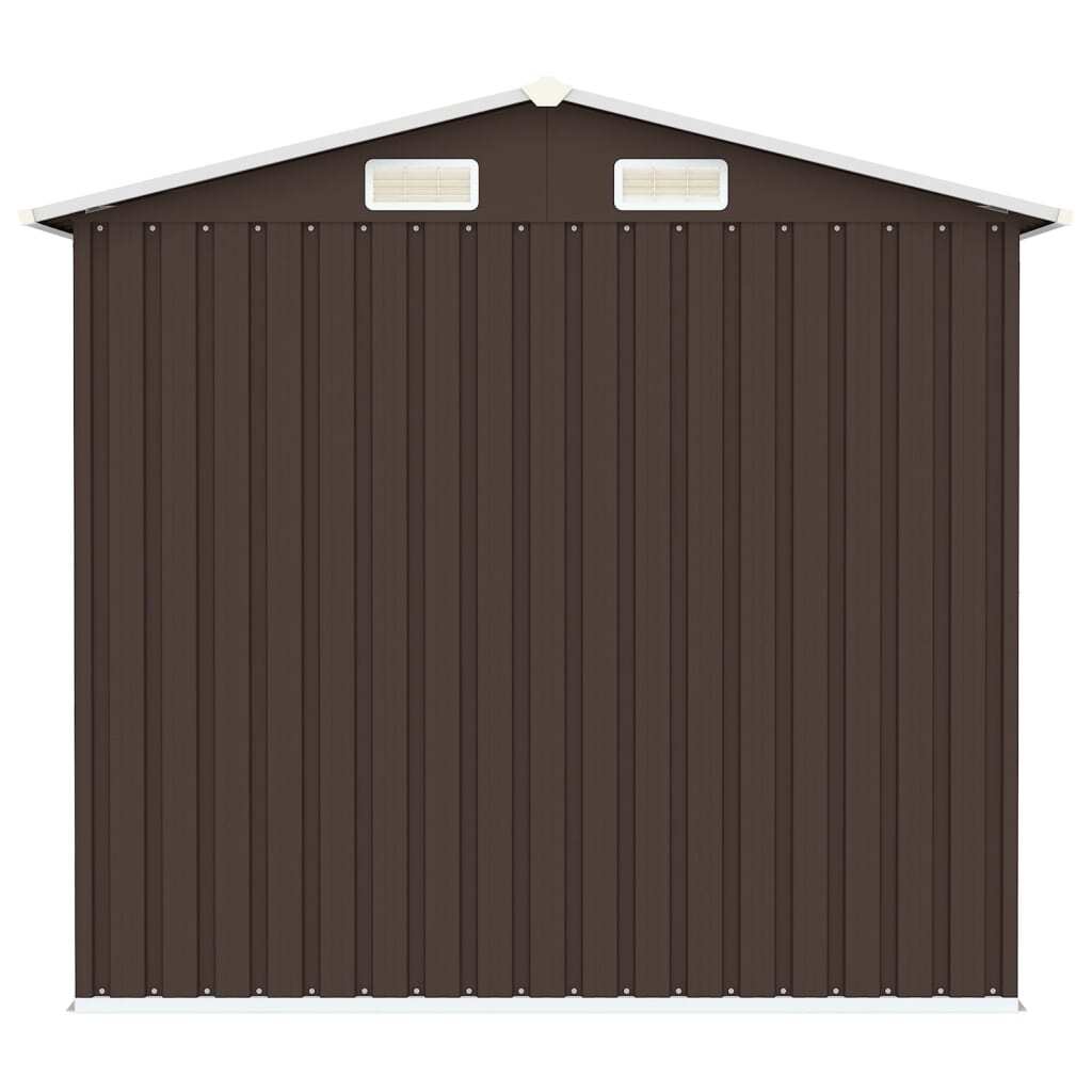 Garden Shed Brown 205x129x183 cm Galvanised Steel