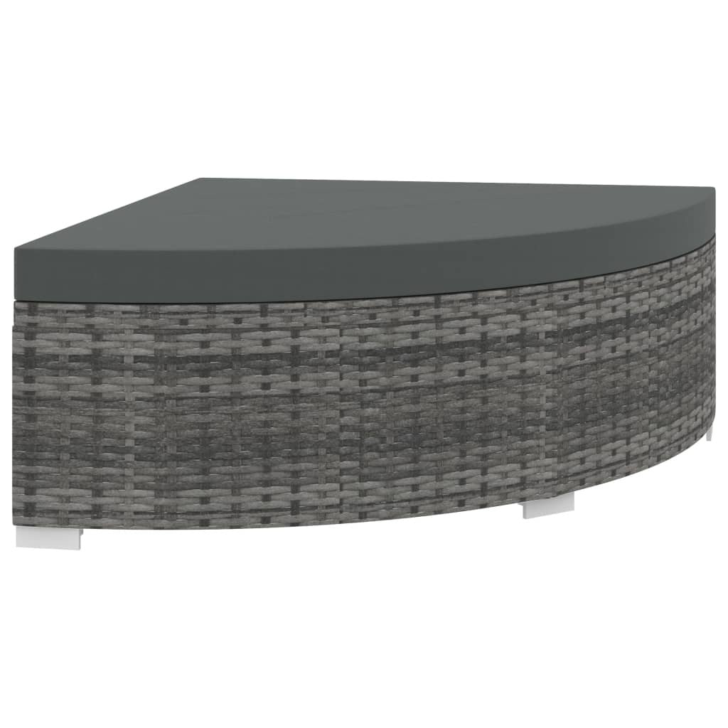 6 Piece Garden Lounge Set with Cushions Poly Rattan Grey