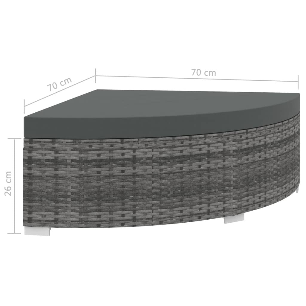 6 Piece Garden Lounge Set with Cushions Poly Rattan Grey