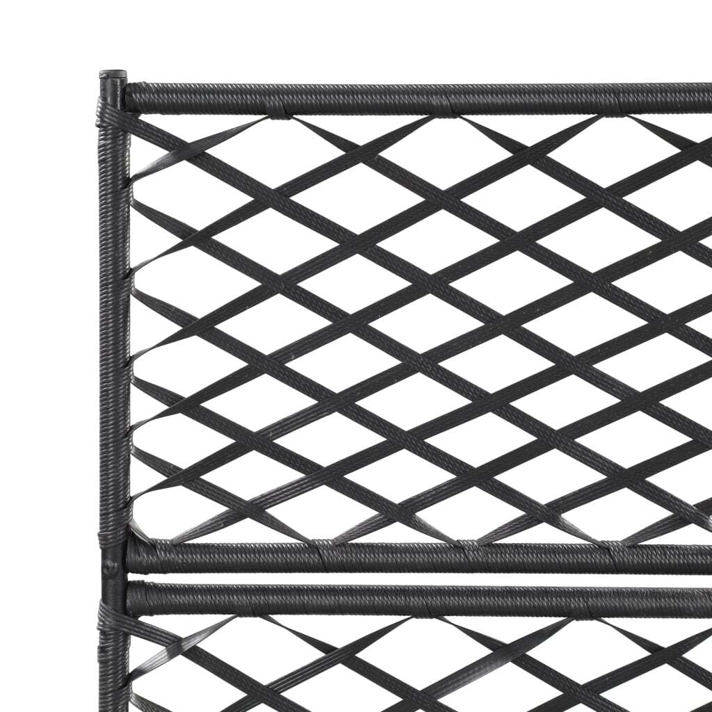 Trellis Raised Bed with 3 Pots 83x30x130 cm Poly Rattan Black