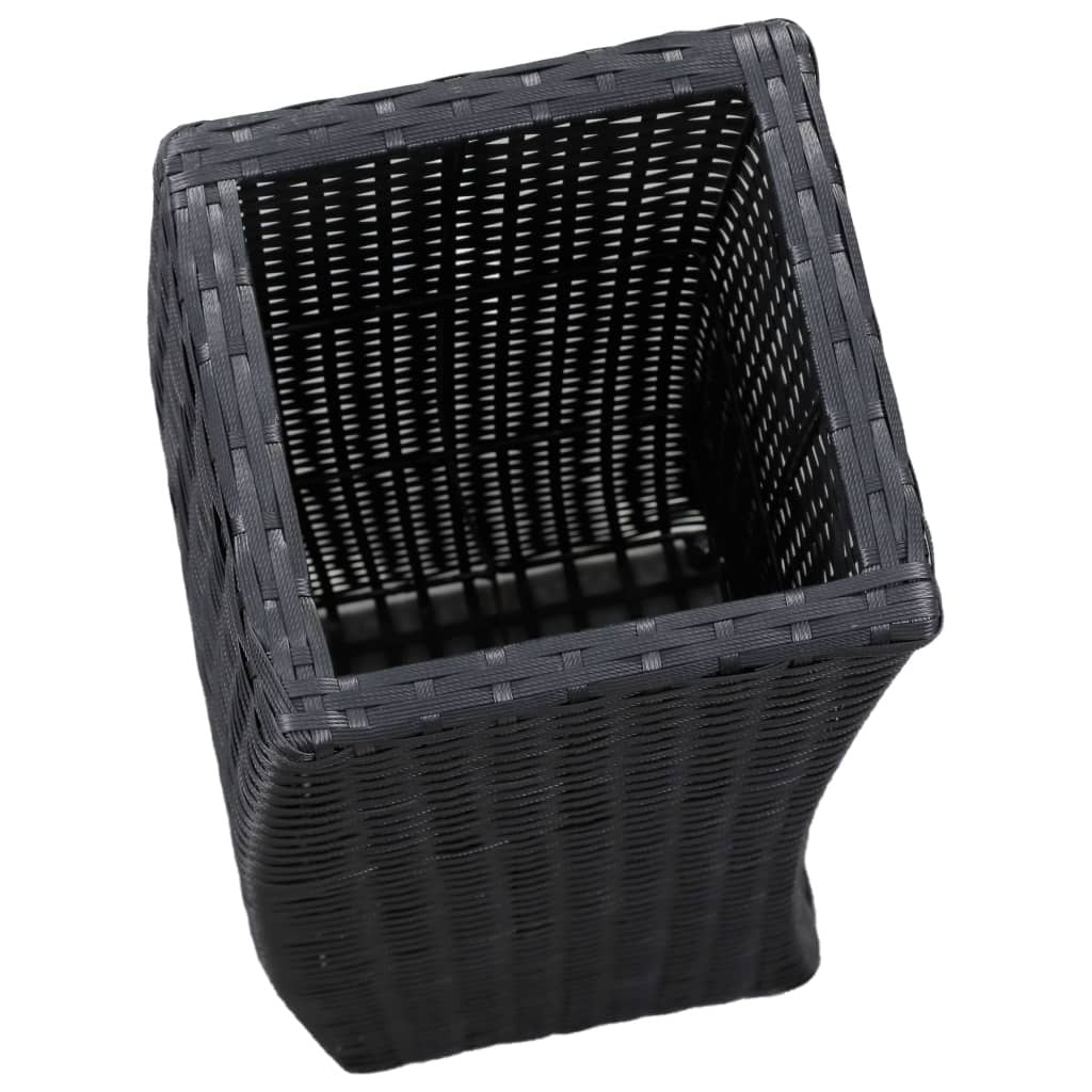 Garden Raised Beds 3 pcs Poly Rattan Black