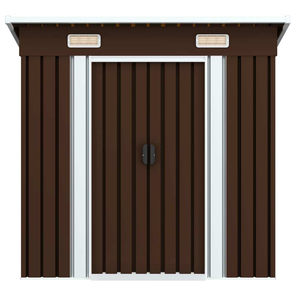 Garden Storage Shed Brown 194x121x181 cm Steel