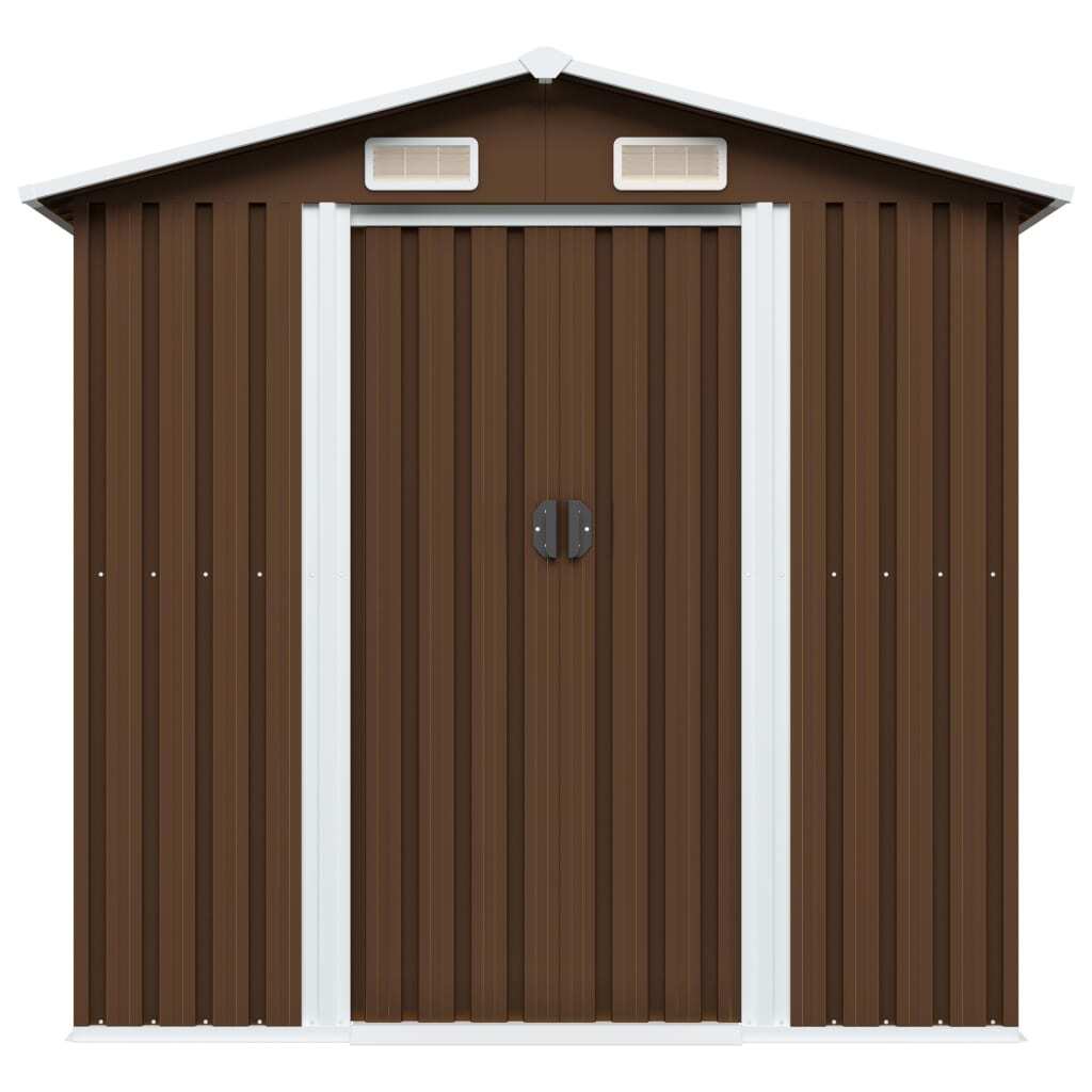 Garden Storage Shed Brown 204x132x186 cm Steel