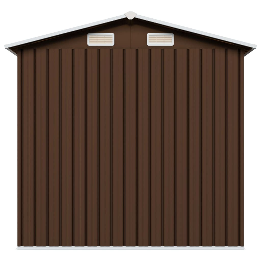Garden Storage Shed Brown 204x132x186 cm Steel