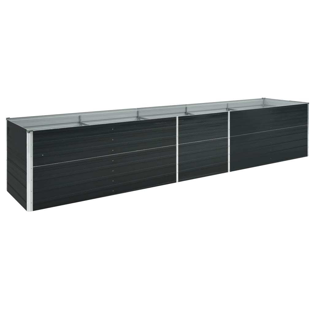 Garden Raised Bed Galvanised Steel 400x80x77 cm Anthracite