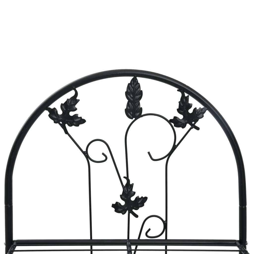 3-Layer Plant Rack Black 52x28x128 cm Iron