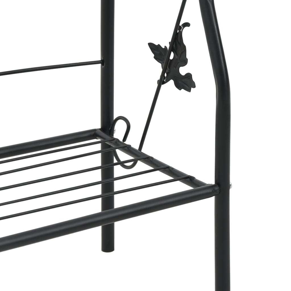 3-Layer Plant Rack Black 52x28x128 cm Iron