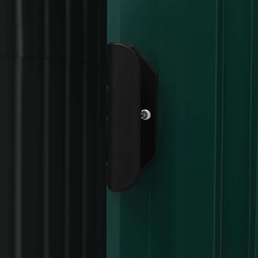 Garden Shed with Rack Green 205x130x183 cm Iron