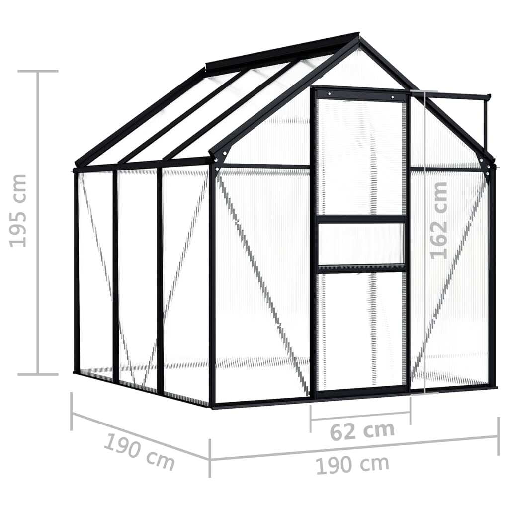 Greenhouse Anthracite Aluminium 3.61 m