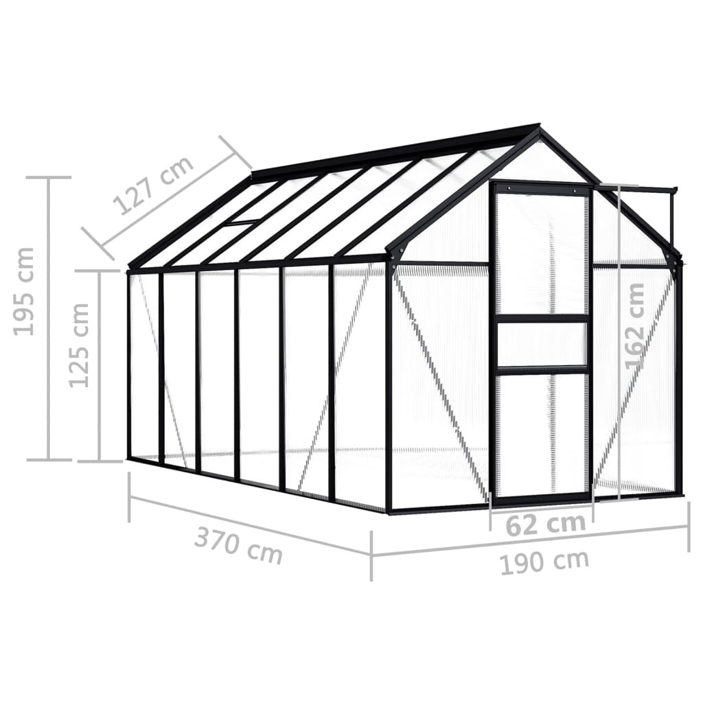 Greenhouse Anthracite Aluminium 7.03 m