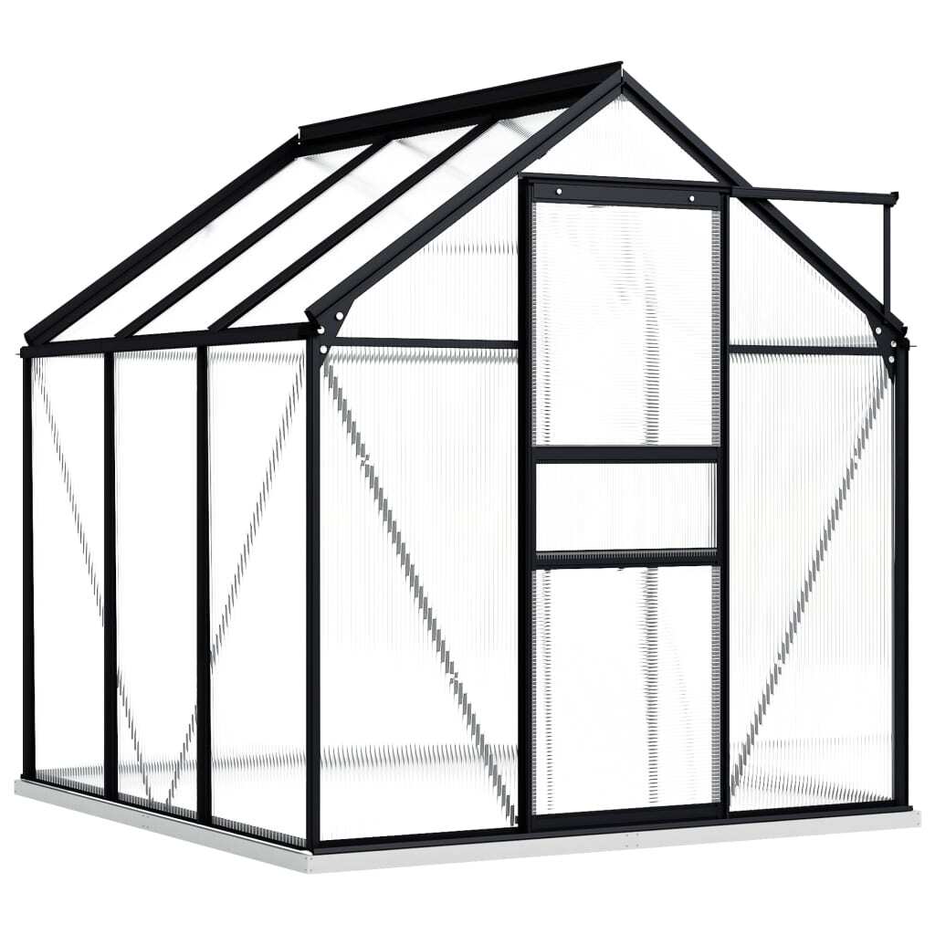 Greenhouse with Base Frame Anthracite Aluminium 3.61 m