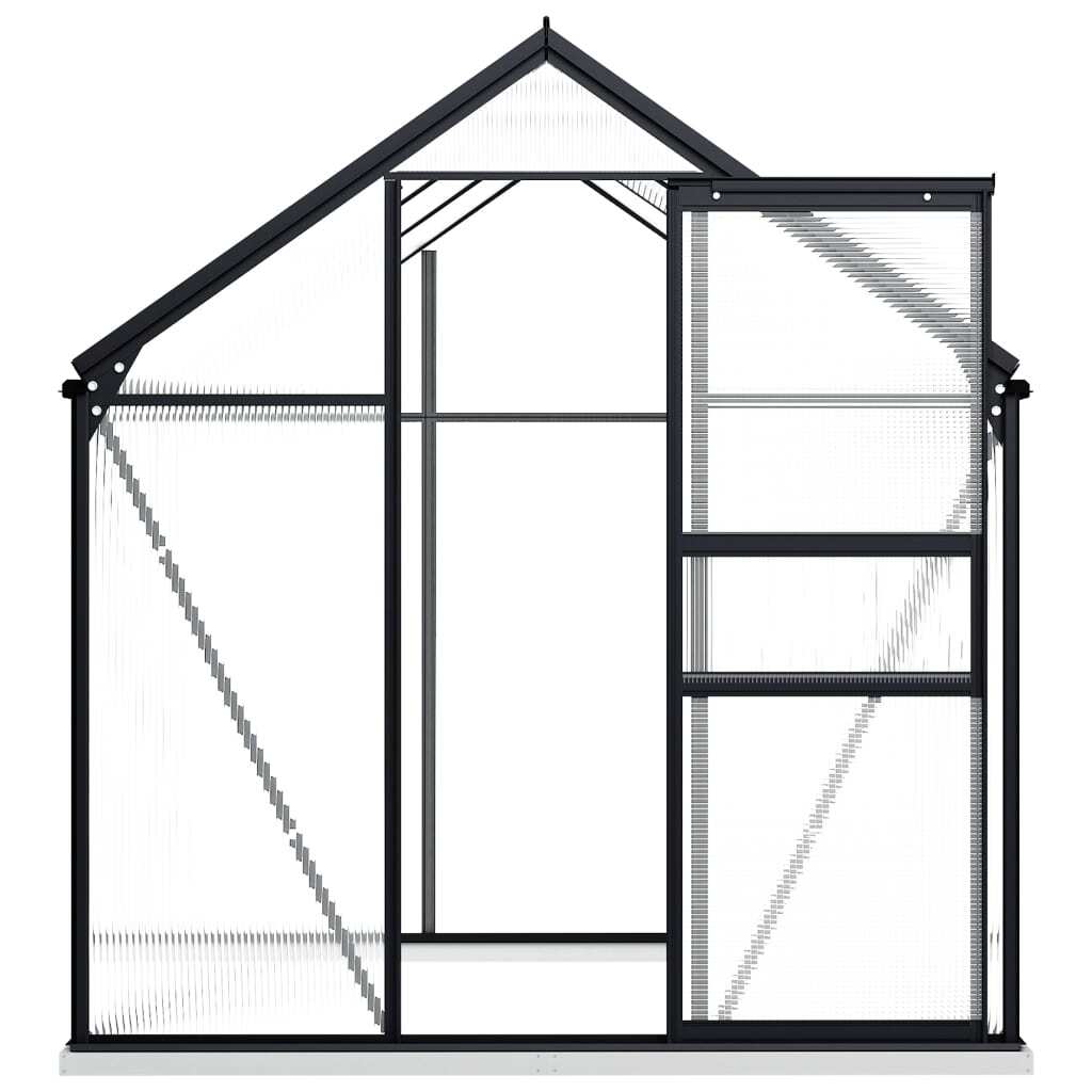 Greenhouse with Base Frame Anthracite Aluminium 3.61 m