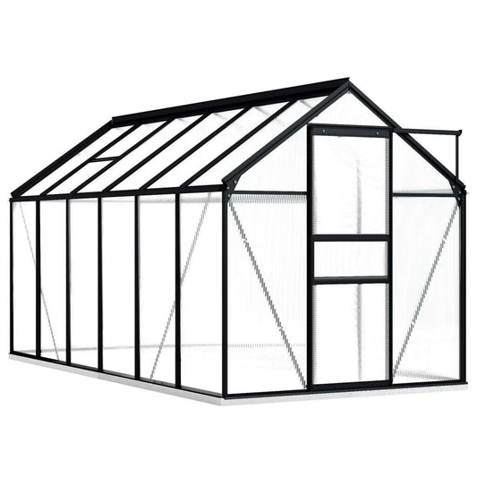 Greenhouse with Base Frame Anthracite Aluminium 7.03 m