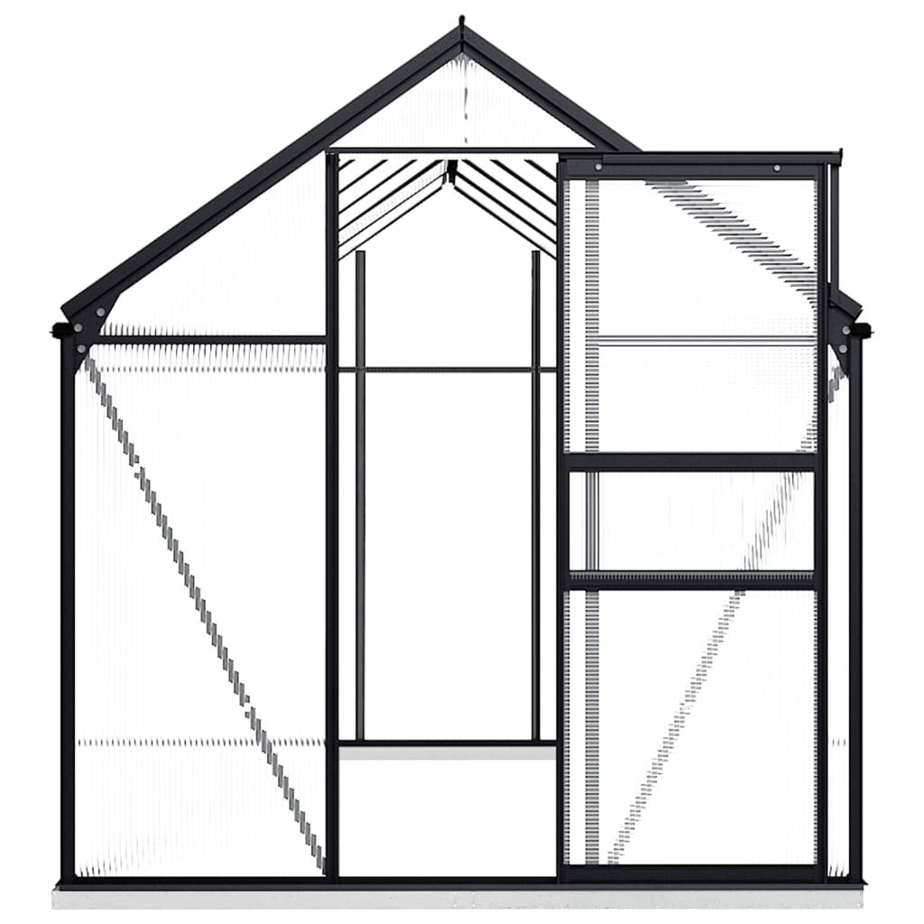 Greenhouse with Base Frame Anthracite Aluminium 7.03 m