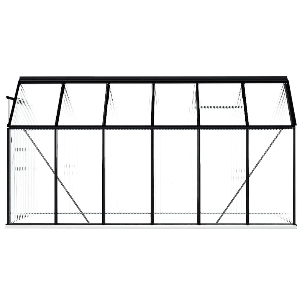 Greenhouse with Base Frame Anthracite Aluminium 7.03 m