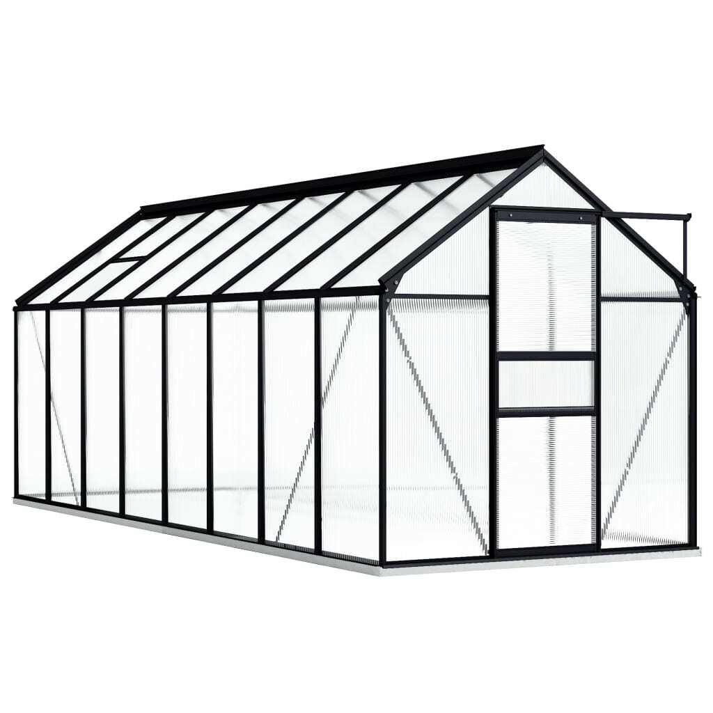 Greenhouse with Base Frame Anthracite Aluminium 9.31 m