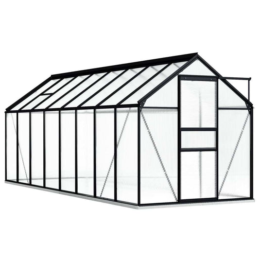 Greenhouse with Base Frame Anthracite Aluminium 9.31 m