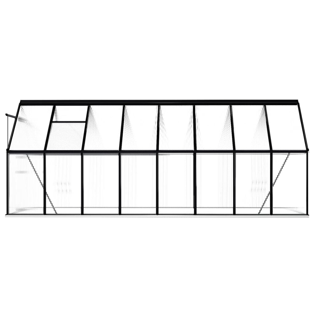 Greenhouse with Base Frame Anthracite Aluminium 9.31 m