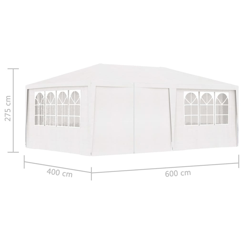 Professional Party Tent with Side Walls 4x6 m White 90 g/m?