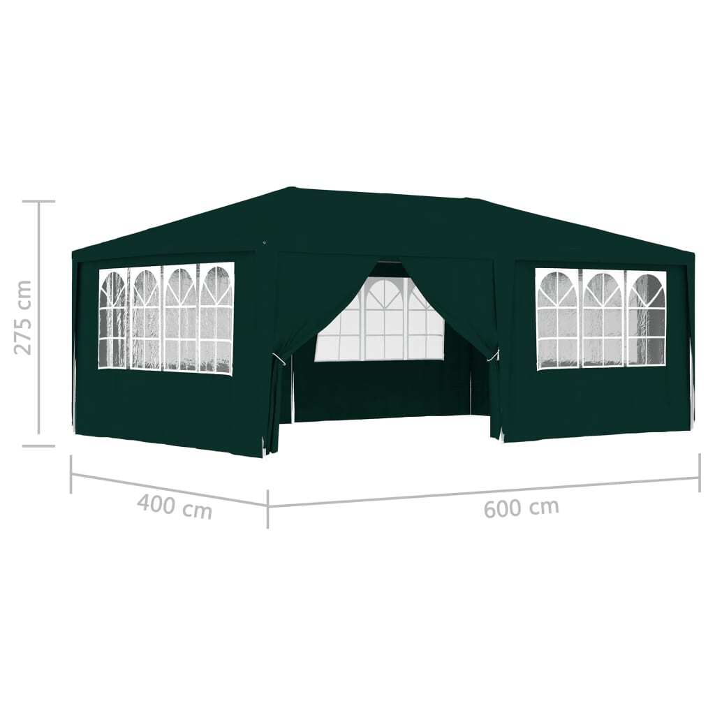 Professional Party Tent with Side Walls 4x6 m Green 90 g/m?