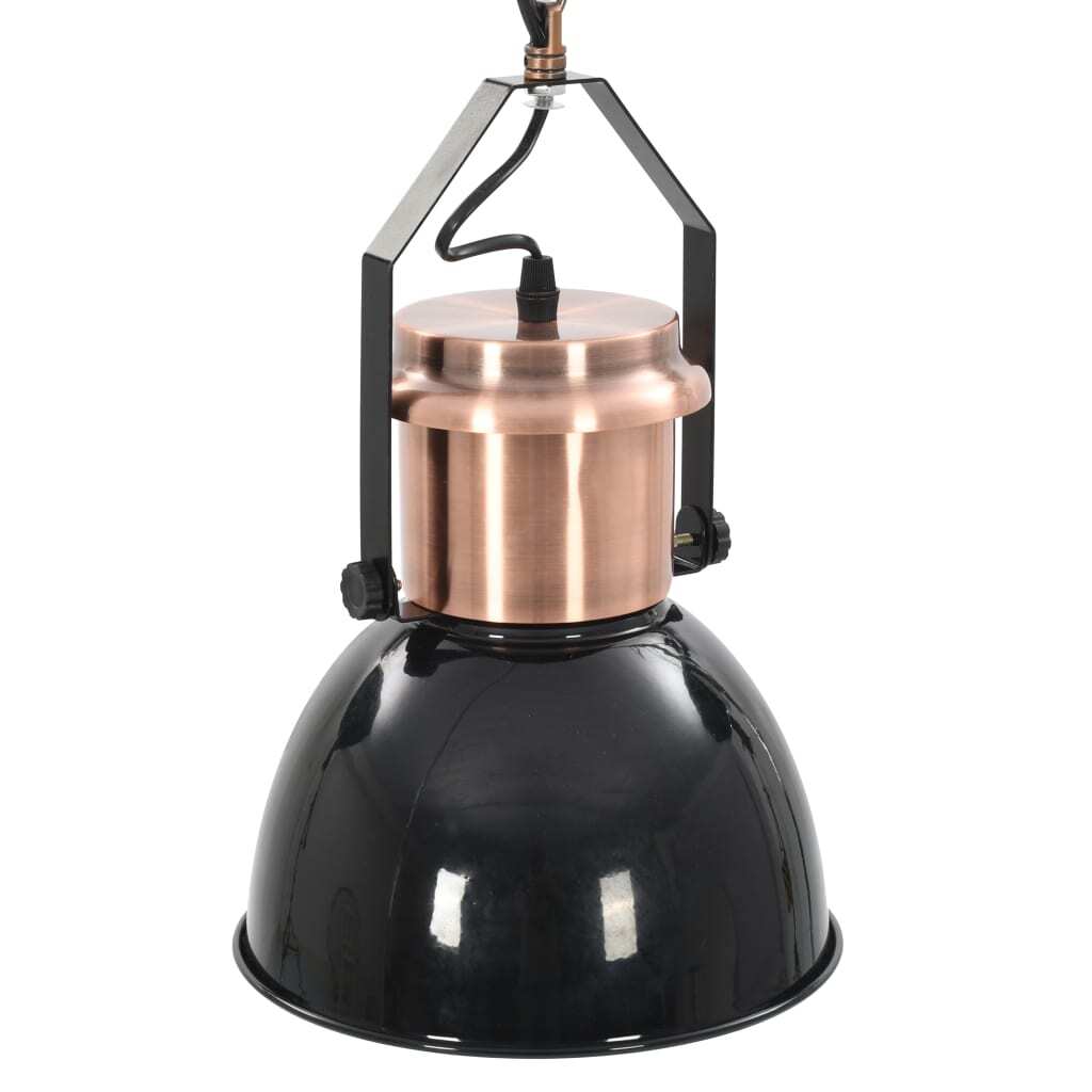 Ceiling Lamp 2 pcs Black Round E27