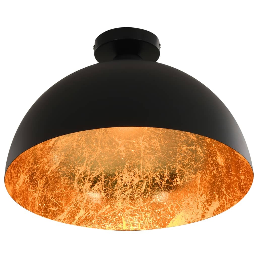 Ceiling Lamps 2 pcs Black and Gold Semi-spherical E27