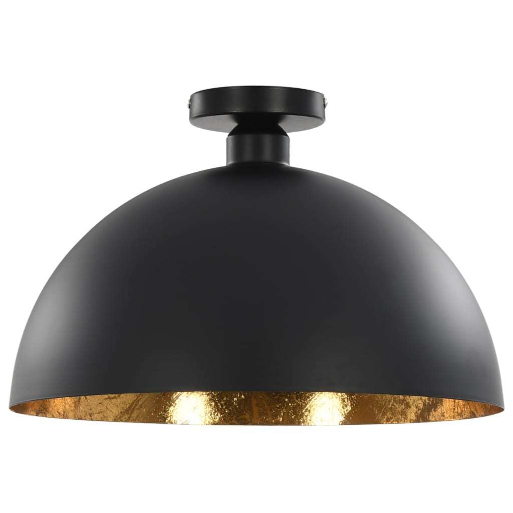 Ceiling Lamps 2 pcs Black and Gold Semi-spherical E27